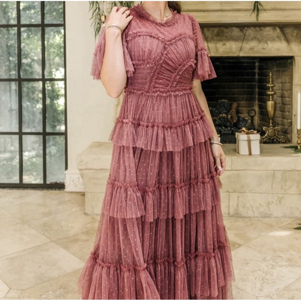 Ivy City Co Whimsical Dress 2X Mulberry Mauve Ethereal Romantic Soft Feminine - Picture 3 of 16